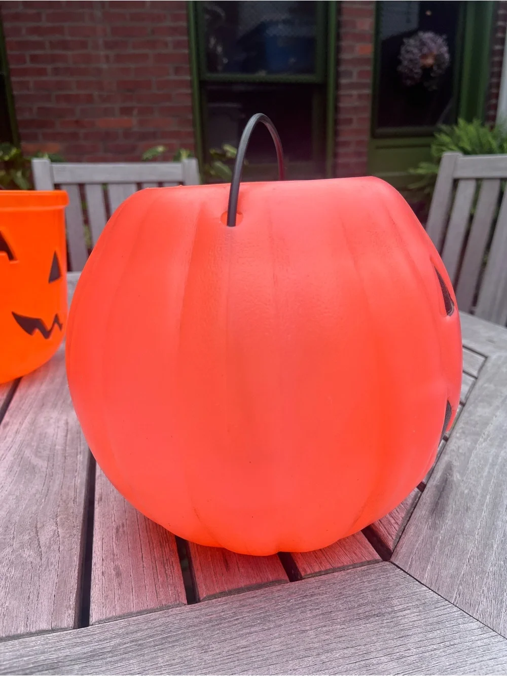 Vintage Large Halloween Jack O Lantern JOL Blow Mold Bucket Unmarked